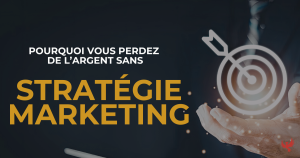 Illustration d'une main tenant une cible digitale symbolisant l'arrêt des pertes financières grâce à une stratégie marketing structurée pour PME.
